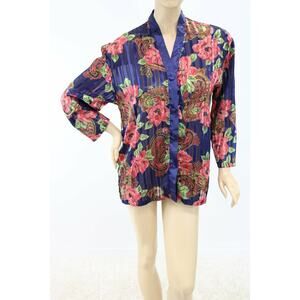 Vtg 90s Victorias Secret Nightshirt Women Small Button Up Long Sleeve semi sheer